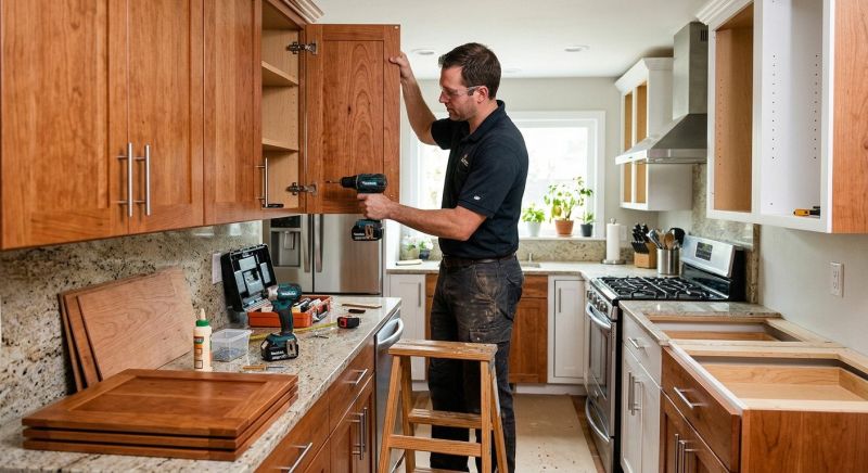 Cherry Cabinet Renovation Service